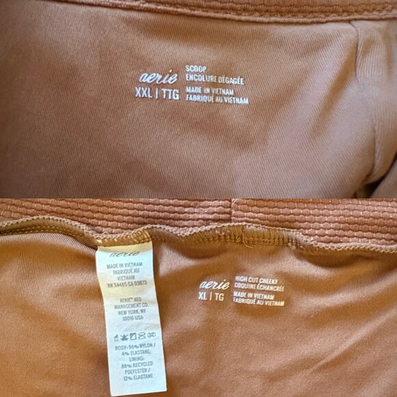 Aerie Brown Bikini Bathing Suit Top and Bottom - Size XL - XXL - Picture 9 of 9